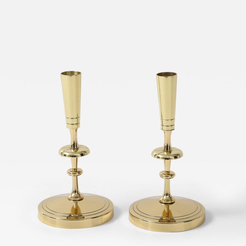 Tommi Parzinger Tommi Parzinger Circuliar Brass Candlesticks