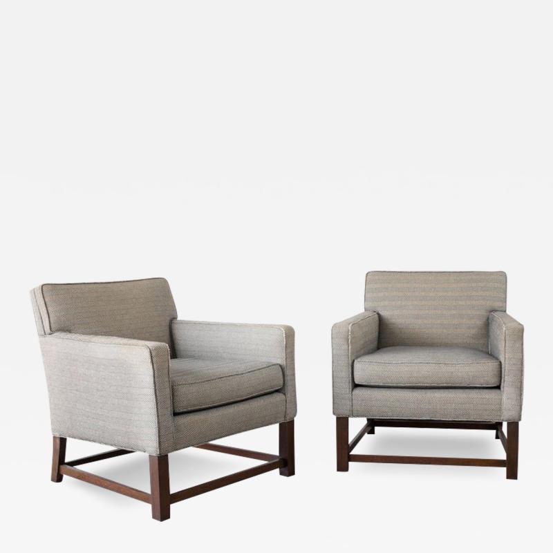 Tommi Parzinger Tommi Parzinger Classic Modern Pair of Club Chairs in Mahogany 1960s