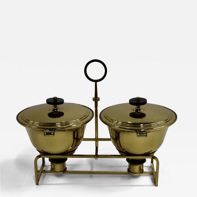 Tommi Parzinger Tommi Parzinger For Dorlyn Silversmiths Brass Double Chafing