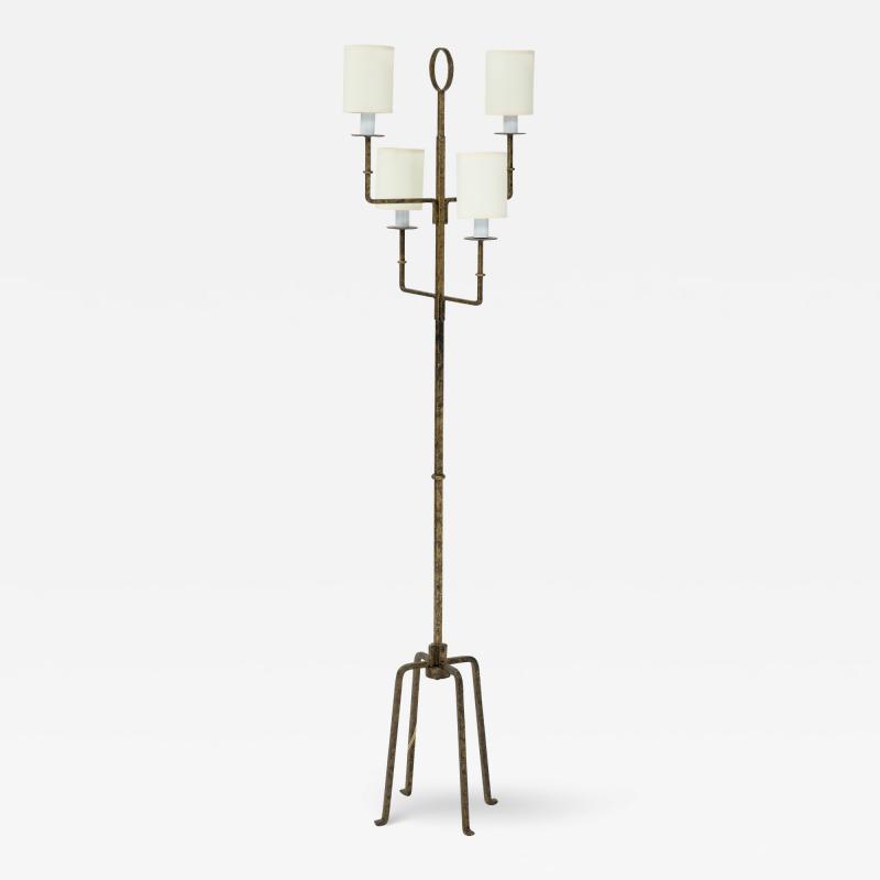 Tommi Parzinger Tommi Parzinger Mid Century Sculptural Gilt Steel 4 Light Floor Lamp