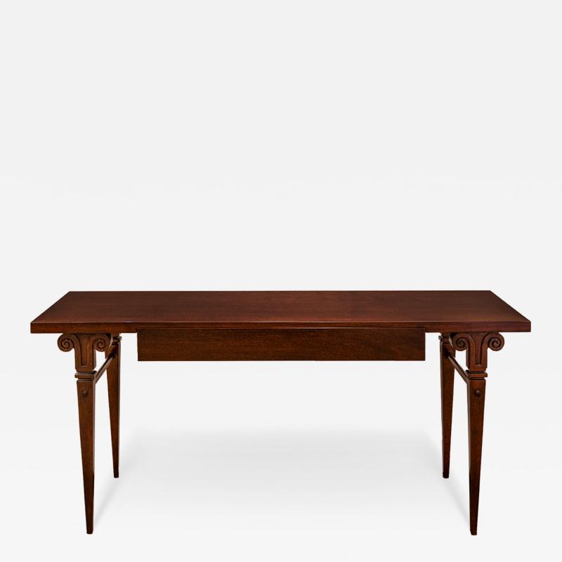 Tommi Parzinger Tommi Parzinger Neoclassical Style Console Table in Mahogany 1960s