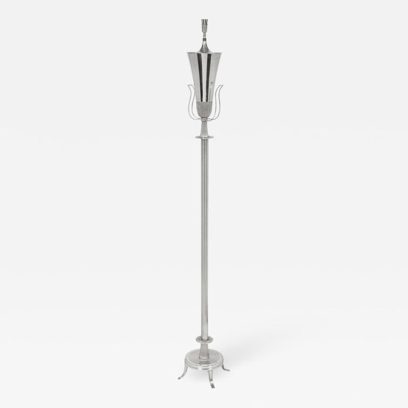 Tommi Parzinger Tommi Parzinger Torchere in Polished Nickel 1950s