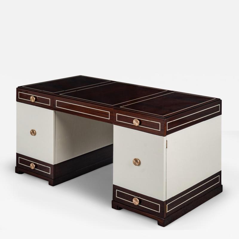 Tommi Parzinger Tommi Parzinger for Charak Modern Mahogany Leather Desk