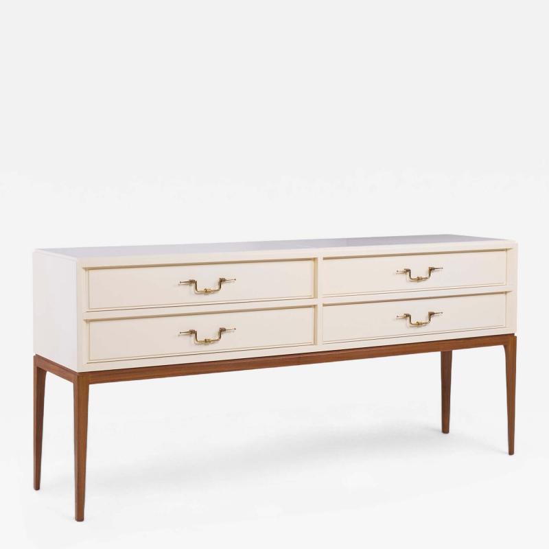 Tommi Parzinger Tommi Parzinger for Parzinger Originals MCM Milk Glass Top Console Credenza
