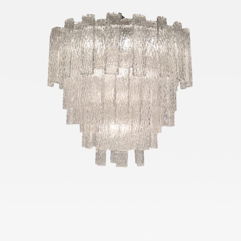 Toni Zuccheri Clear Murano Glass Tronchi Chandelier by Toni Zuccheri for Venini 1960 Italy