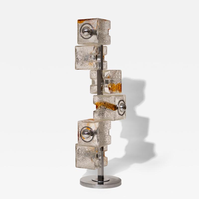 Toni Zuccheri Mid Century Murano Glass Cube Floor Lamp Toni Zuccheri VeArt Italy 1970s