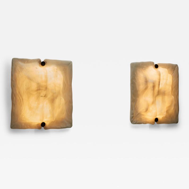 Toni Zuccheri Pair of Toni Zuccheri Scorz Wall Lamps for Venini Italy 1960s