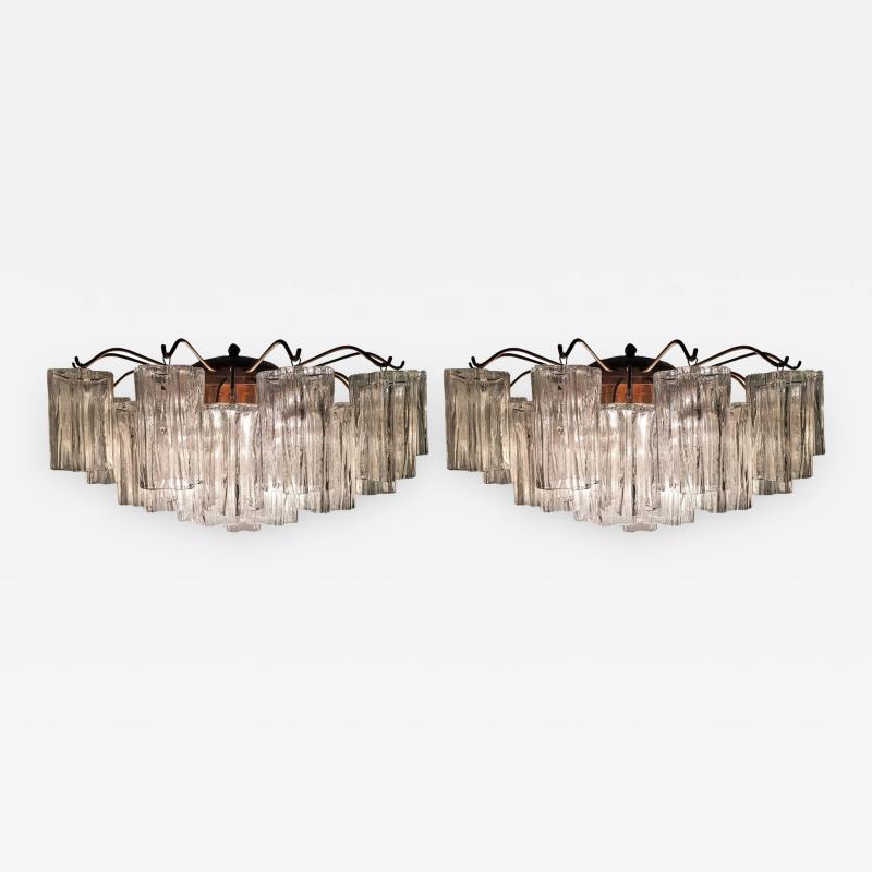 Toni Zuccheri Pair of Venini Tronchi Sconces by Toni Zuccheri 1970s