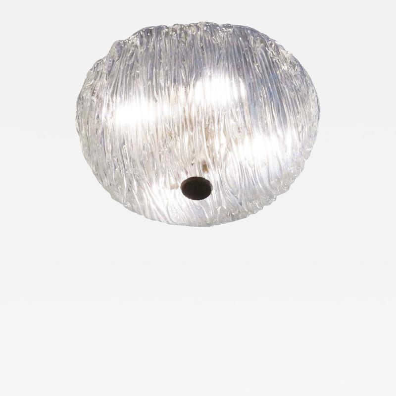 Toni Zuccheri Textured Round Murano Glass Flushmount by Toni Zuccheri for Venini