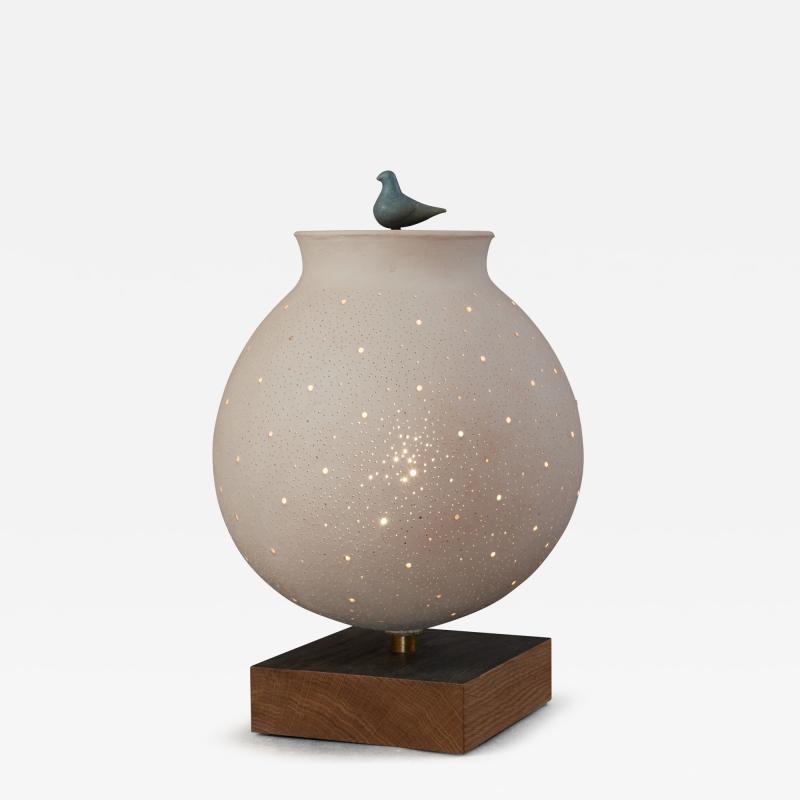 Tonino Negri Poetic Contemporary Fired Ceramic Lamp by Tonino Negri