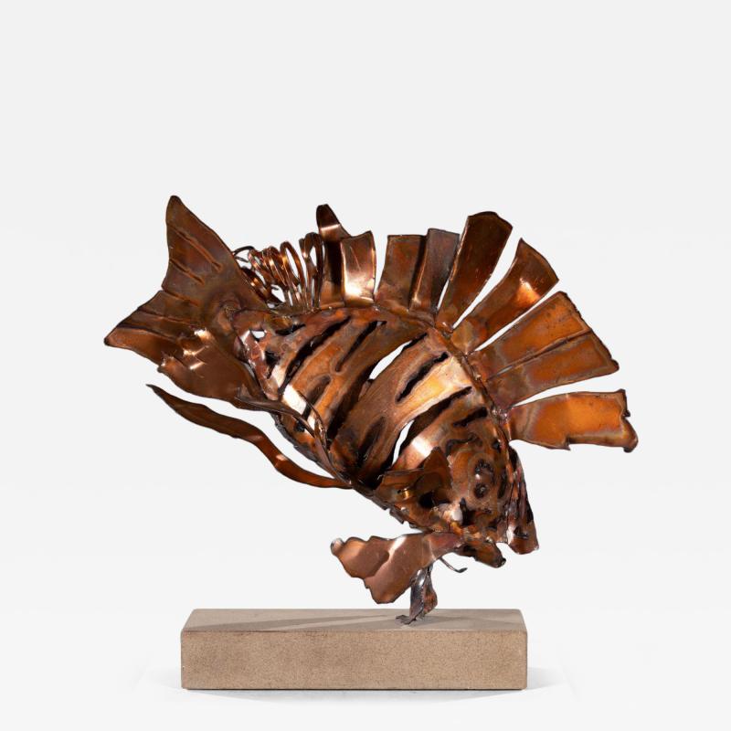 Tony Evans Contemporary Modern Art Copper Lionfish Sculpture by Tony Evans