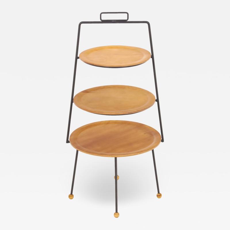 Tony Paul Mid Century Modern Three Tiered Stand Designed by Tony Paul for Woodlin Hall