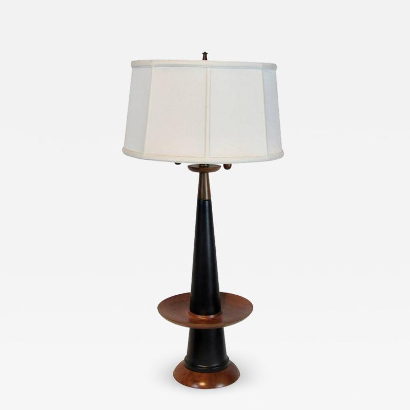 Tony Paul Rare Tony Paul Ceramic Brass and Walnut Table Lamp circa 1954