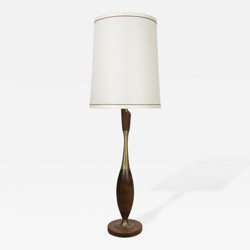 Tony Paul Tony Paul Brass and Walnut Table Lamp