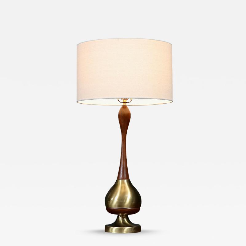 Tony Paul Tony Paul Sculpted Brass Walnut Table Lamp by Westwood Industries