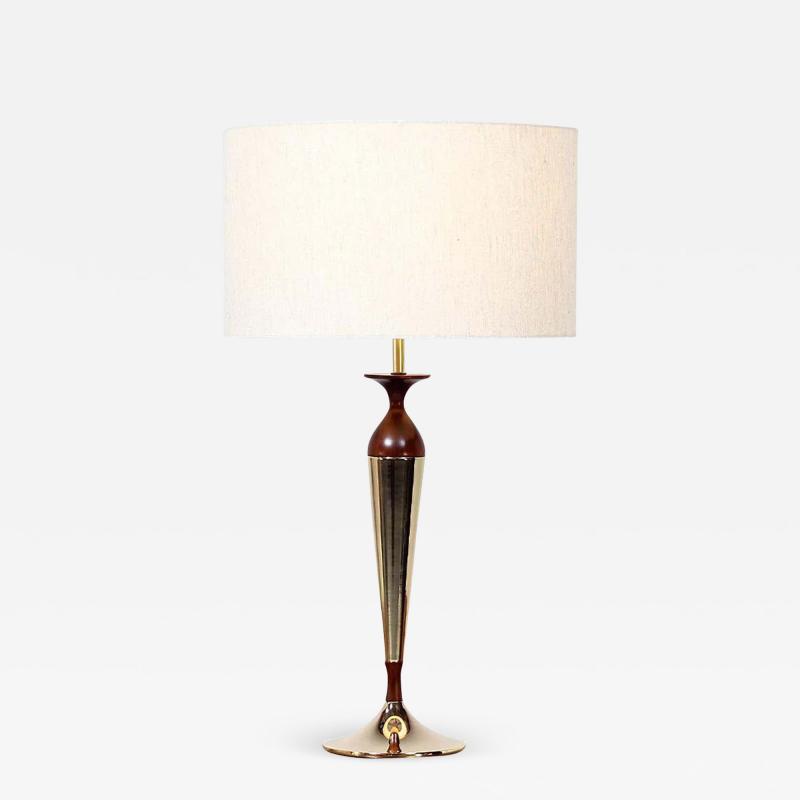 Tony Paul Tony Paul Walnut Brass Table Lamp for Westwood Industries
