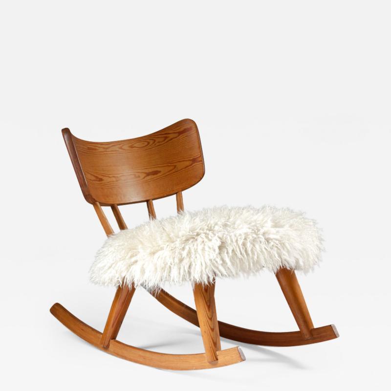 Torsten Claesson Swedish Rocking Chair in Pine by Torsten Claesson