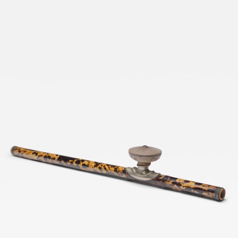 Tortoiseshell Opium Pipe with Stamped Bowl