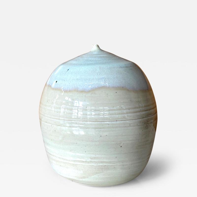 Toshiko Takaezu Ceramic Moon Pot with Rattle by Toshiko Takaezu