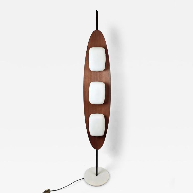 Totem floor lamp by Goffredo Reggiani wood marble and opaline glass Italy