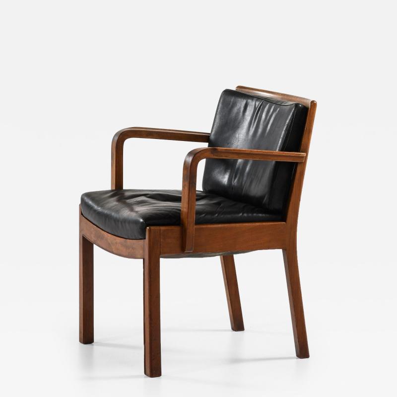 Tove Edvard Kindt Larsen Armchair in Mahogany and Leather by Tove Edvard Kindt Larsen 1930s