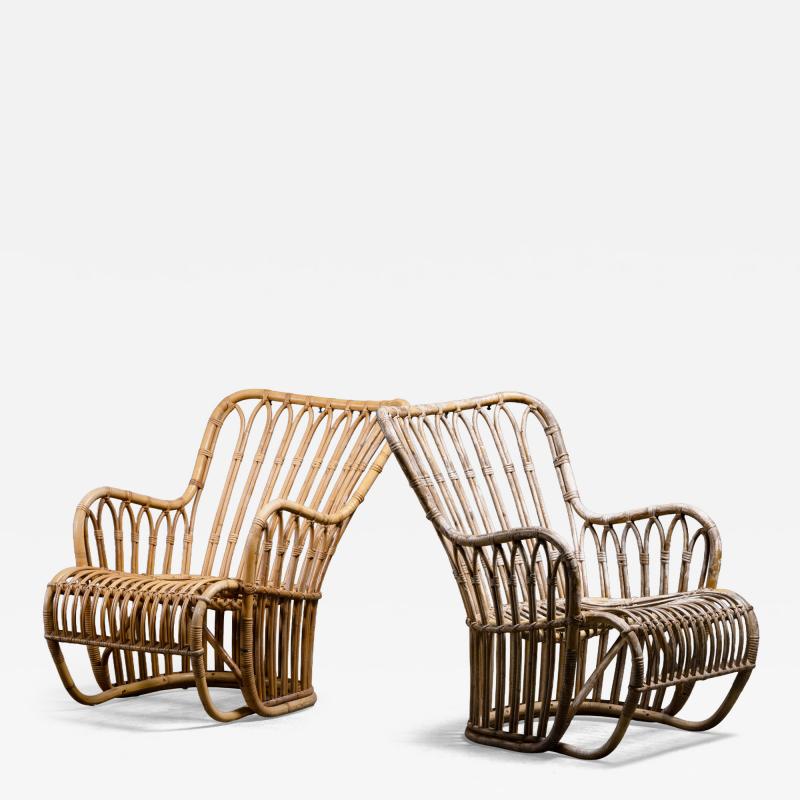Tove Edvard Kindt Larsen Pair of Tove Kindt Larsen rattan chairs
