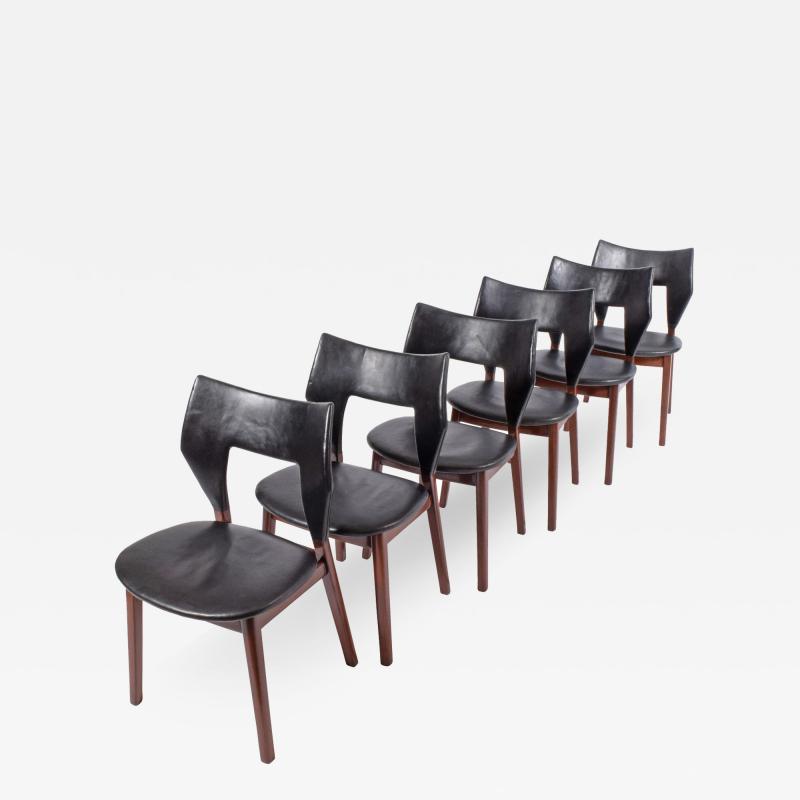 Tove Edvard Kindt Larsen Set of six dining chairs Tove Edvard Kindt Larsen for Torald Madsen 1960