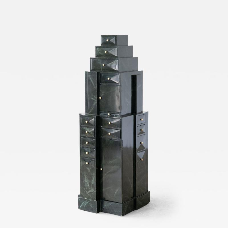 Towering Skyscraper Storage Cabinet by Maitland Smith 1980s