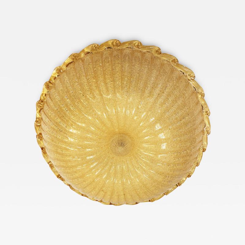 Traditional Amber Graniglia Budino Murano Glass Flush Mount in 70 Style