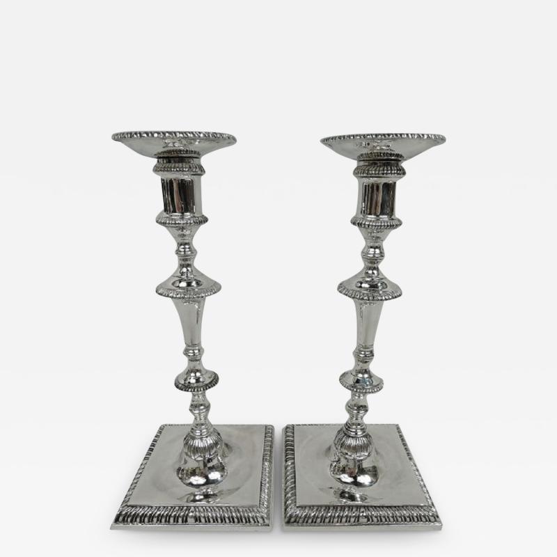 Traditional Georgian Style Sterling Silver Candlesticks