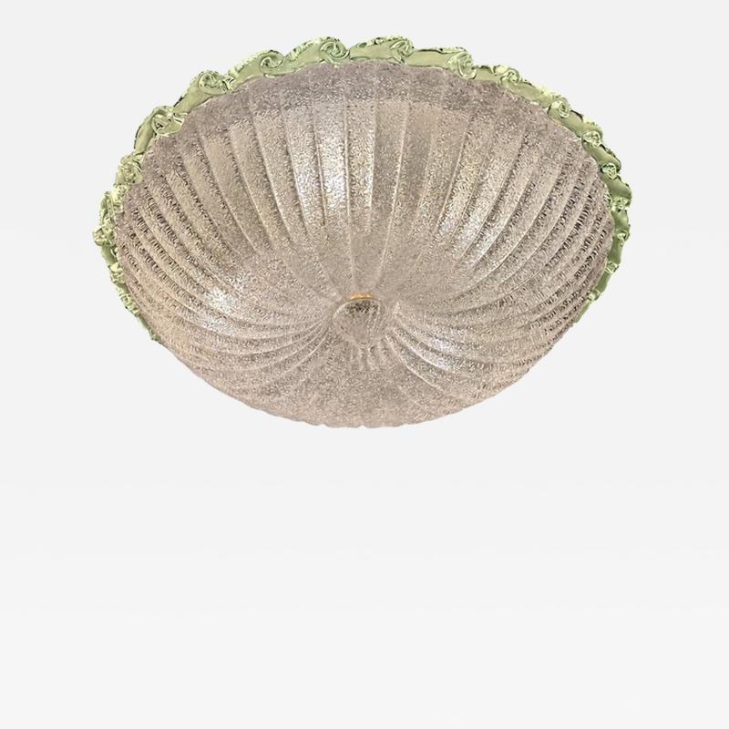 Traditional White Graniglia Budino Murano Glass Flush Mount in 70 Style