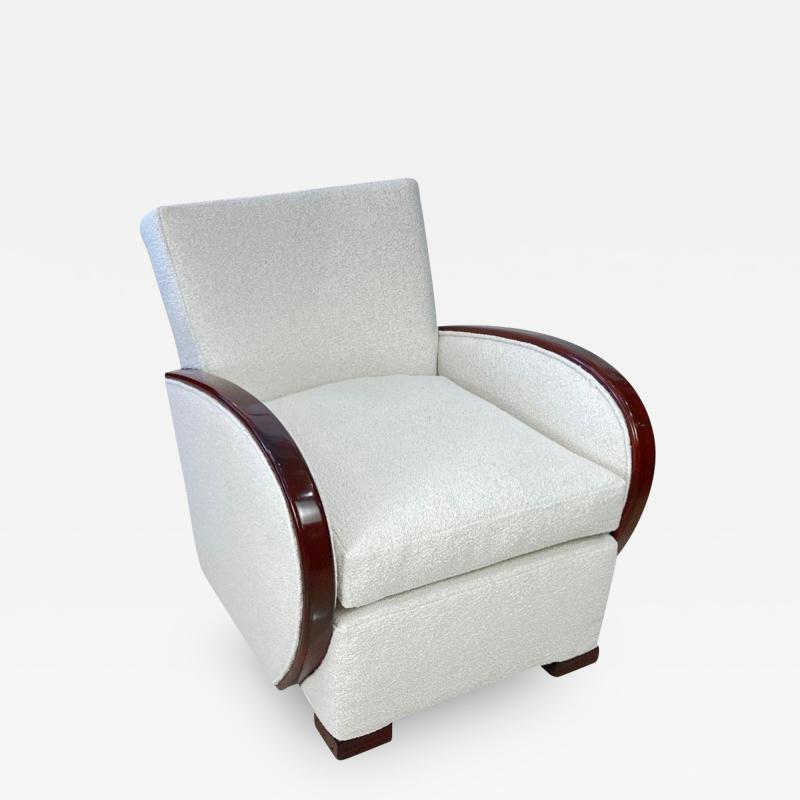 Travail Francais Art Deco Rosewood and Boucle Club Chair
