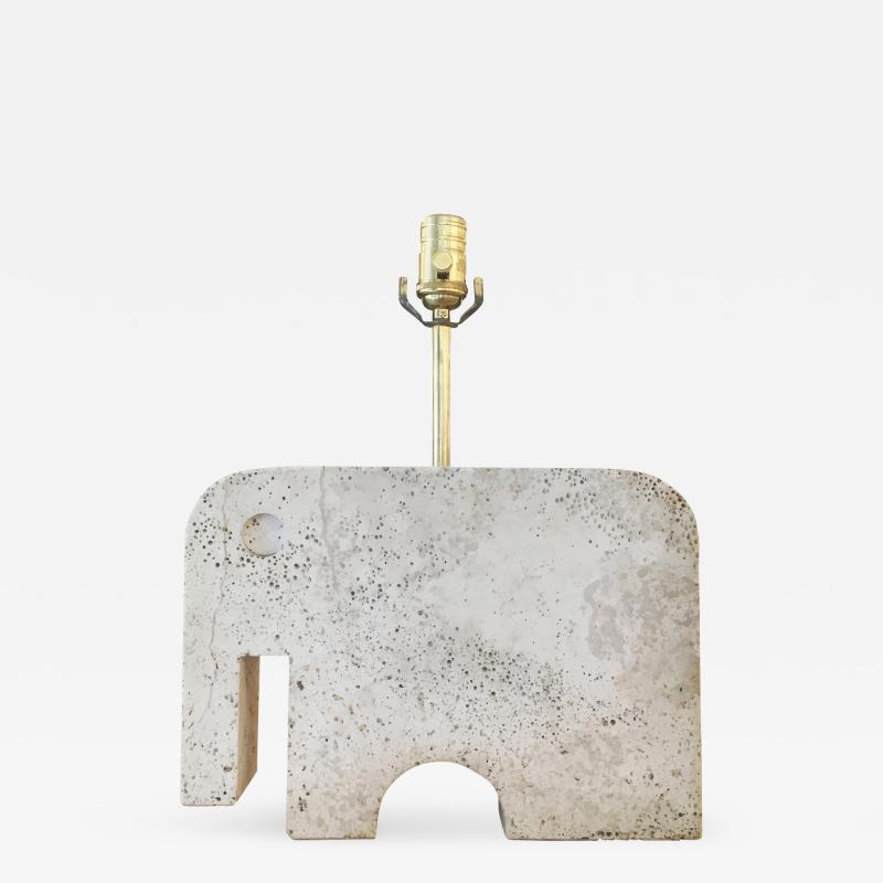 Travertine Elephant Table Lamp