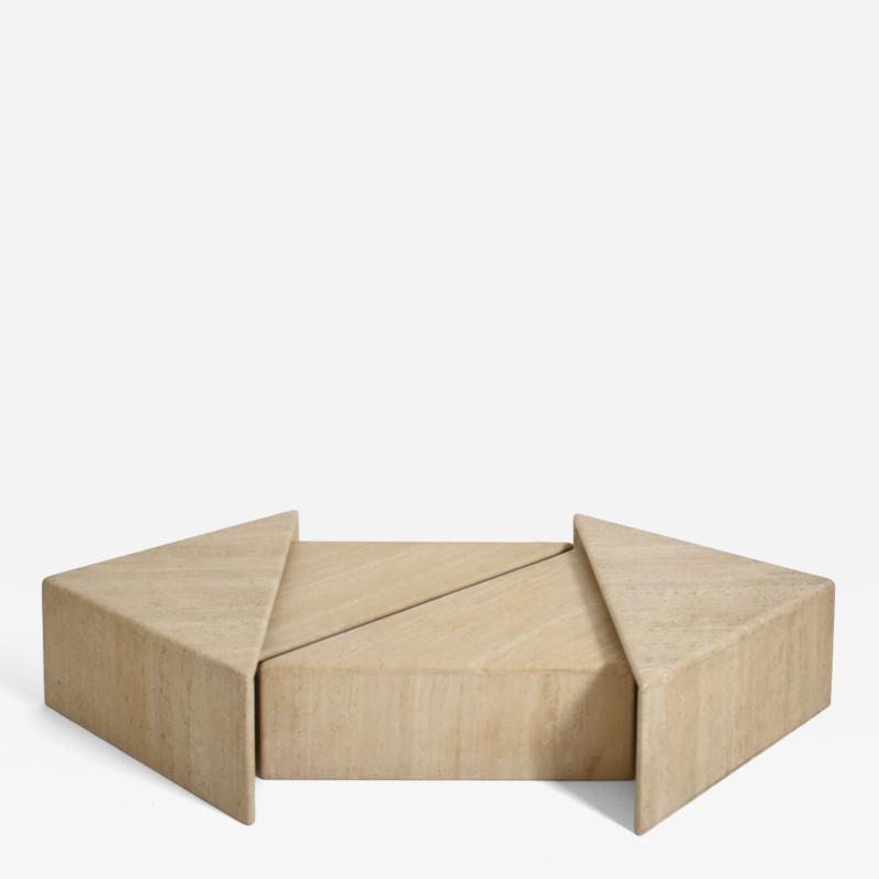 Travertine modular coffee table 1970s 