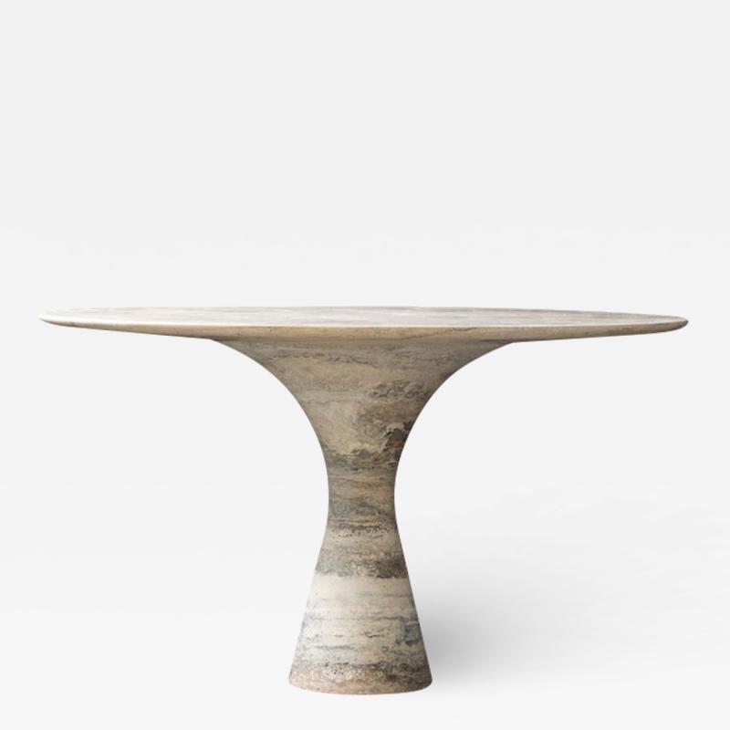Travertino Silver Refined Contemporary Marble Dining Table