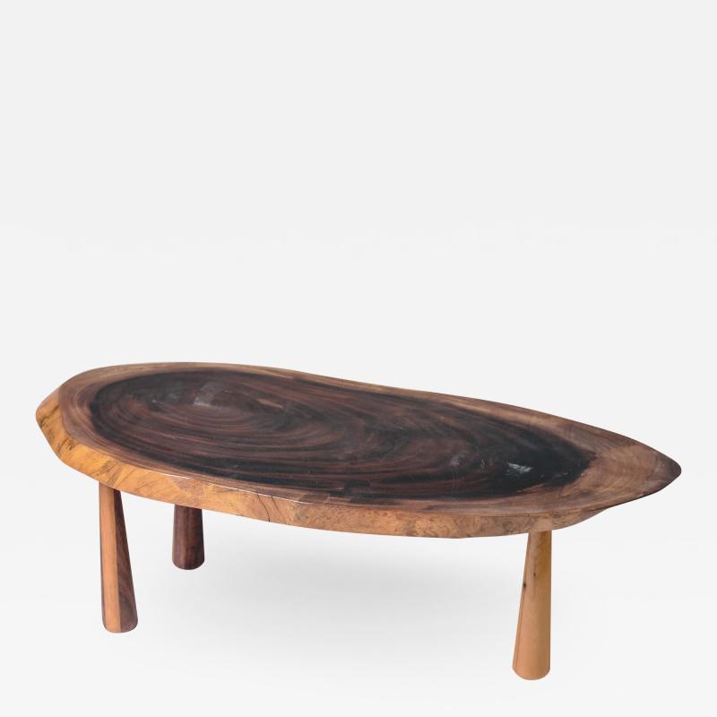 Tree slice coffee table with conical legs
