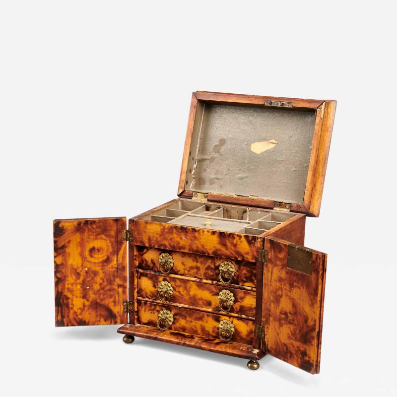 Trinket Box with Faux Tortoiseshell Decoration