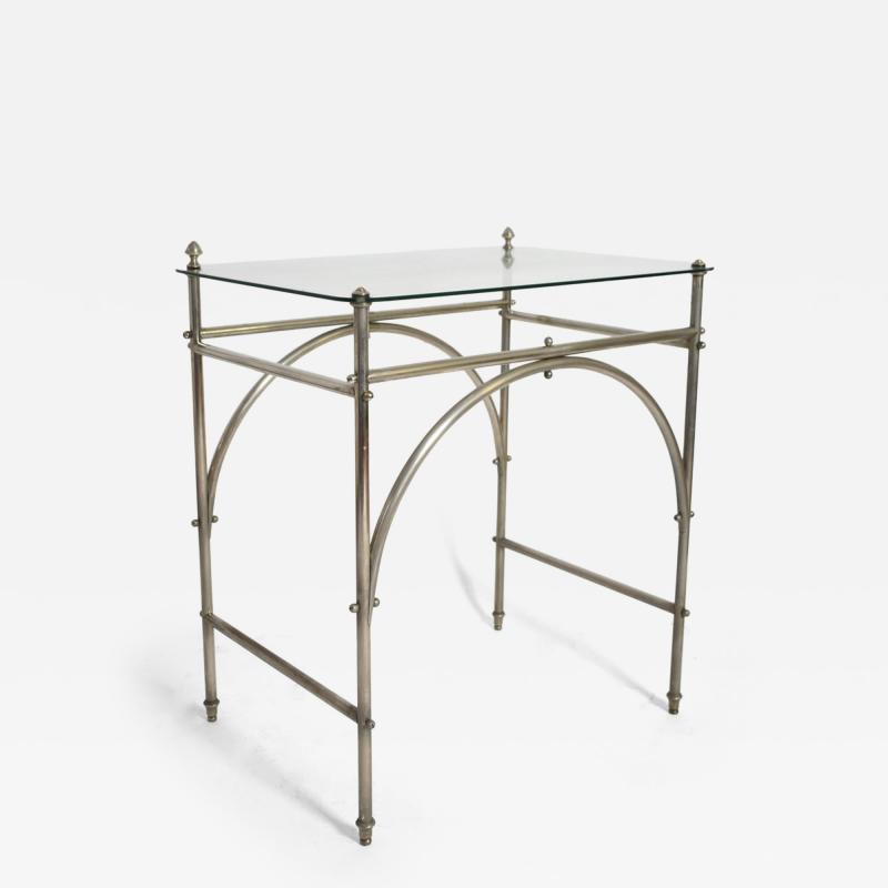 Tubular chrome iron and glass table 1920s 