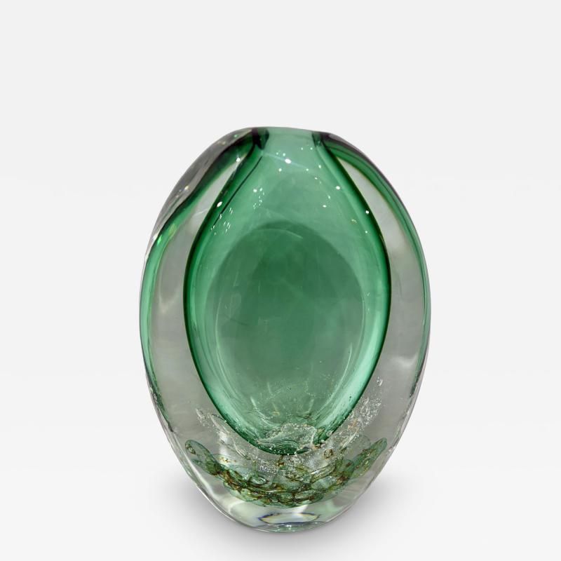 Tulle Green Vase by Seguso