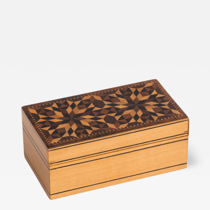 Tunbridge Ware Satinwood Jewelry Box