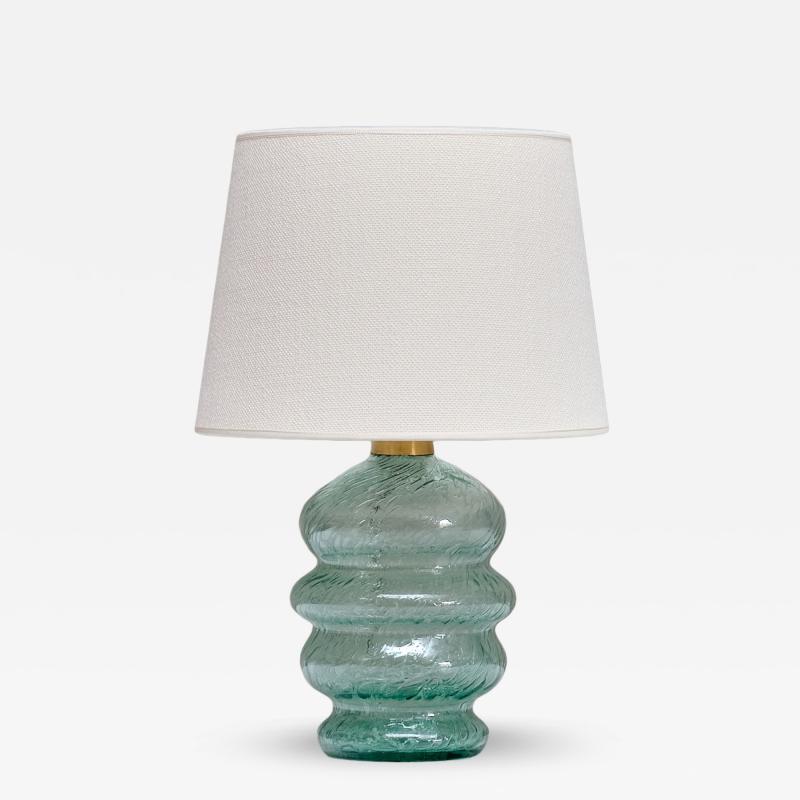 Ture Berglund Ture Berglund Green Glass Table Lamp Skansens Glasbruk Stockholm Sweden 1940s
