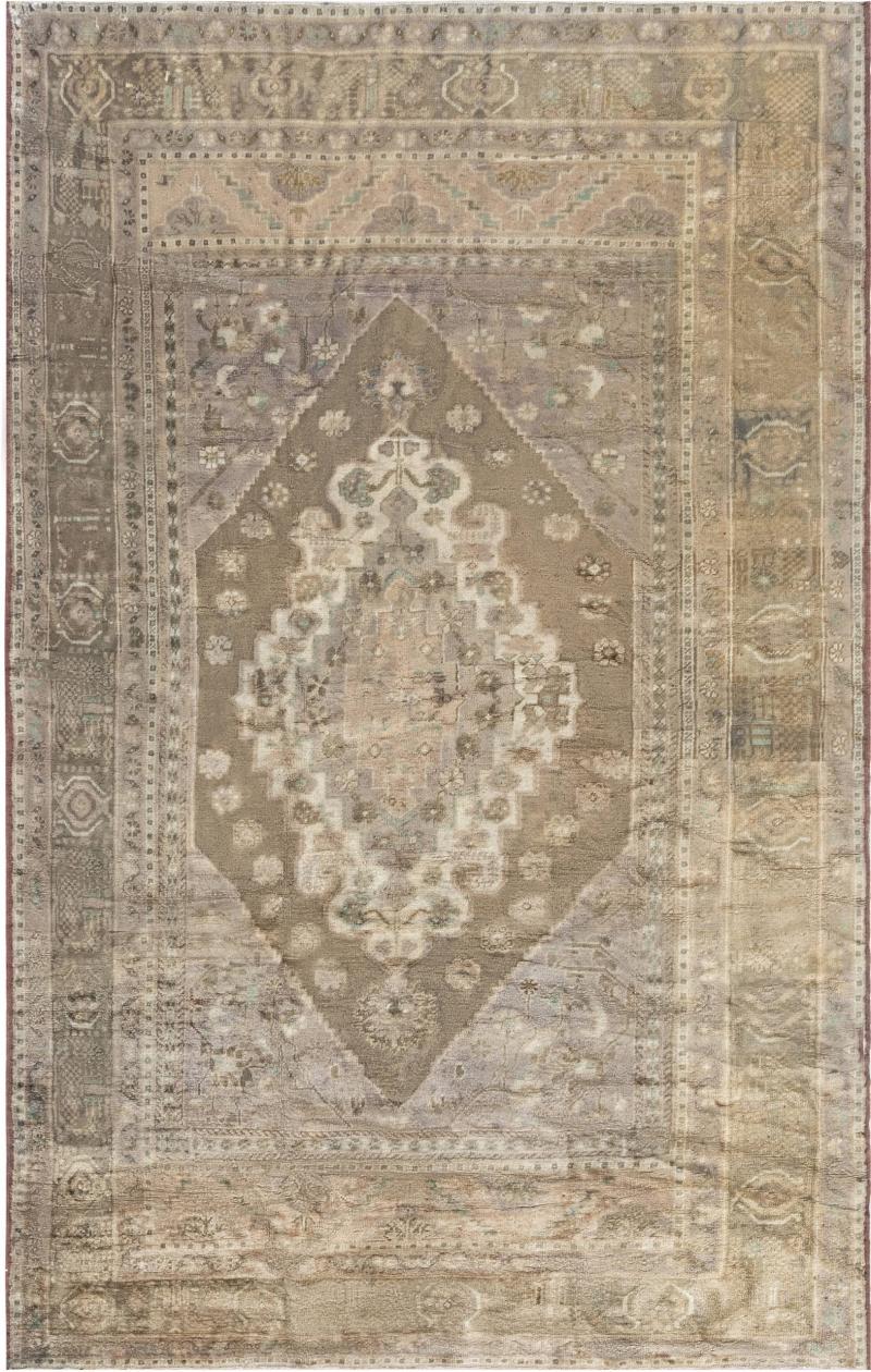 Turkish Oushak Brick Red Terracotta Deep Blue and Gold Wool Rug