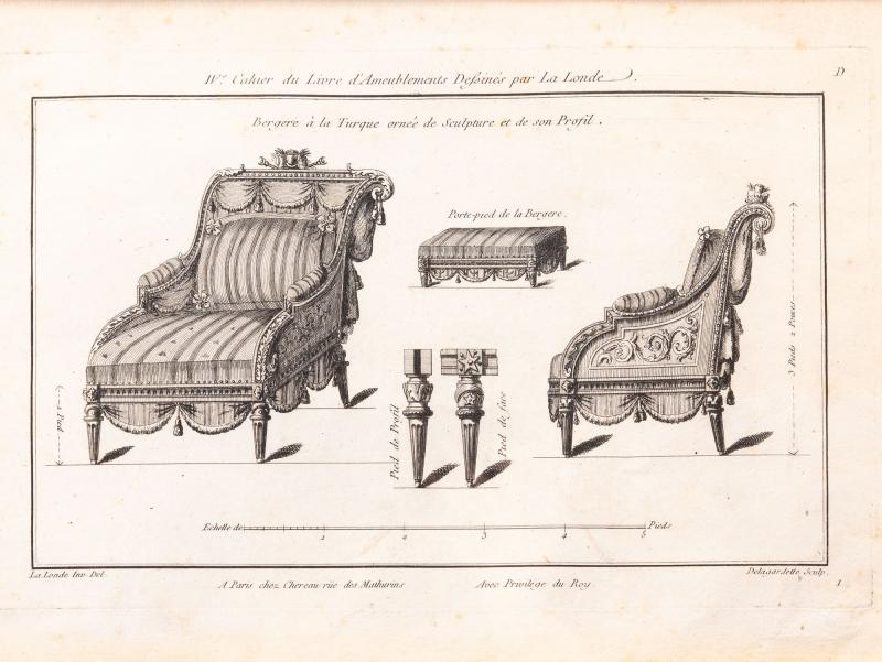 Turkish Style Bergere Armchair 1780 96 Reproduction Print C 2005