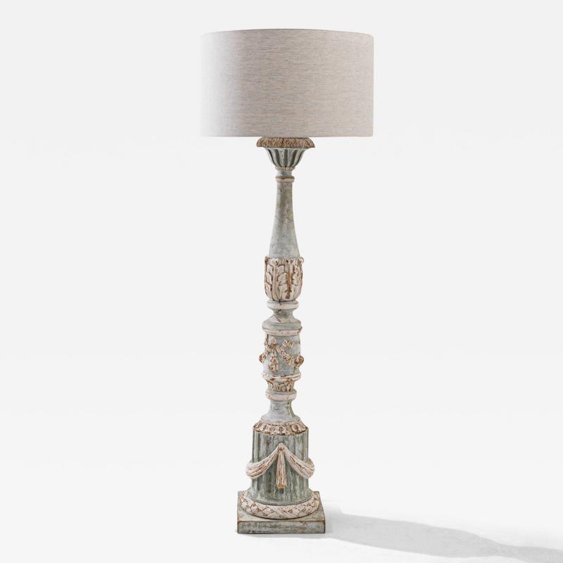 Turn of the Century French Wooden Floor Lamp