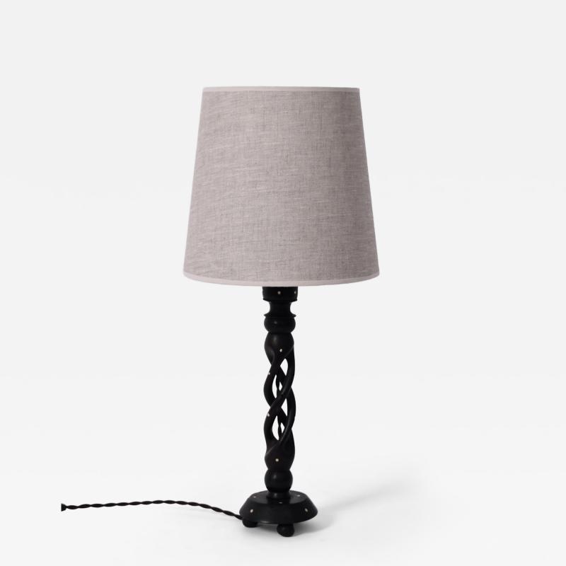 Turned wood twist lamp 1960s 