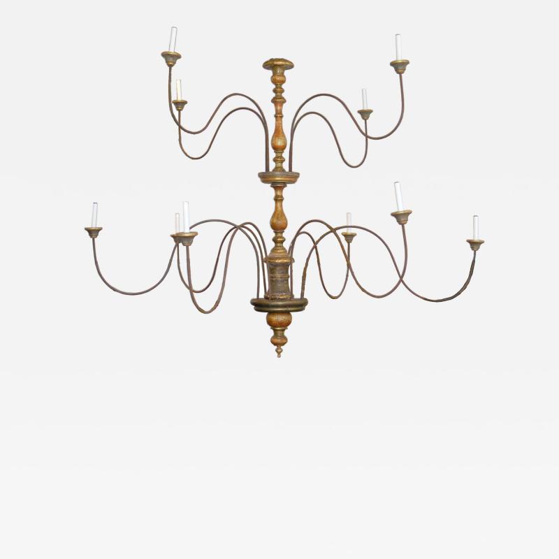 Tuscan Two Tier Monumental Painted Chandelier