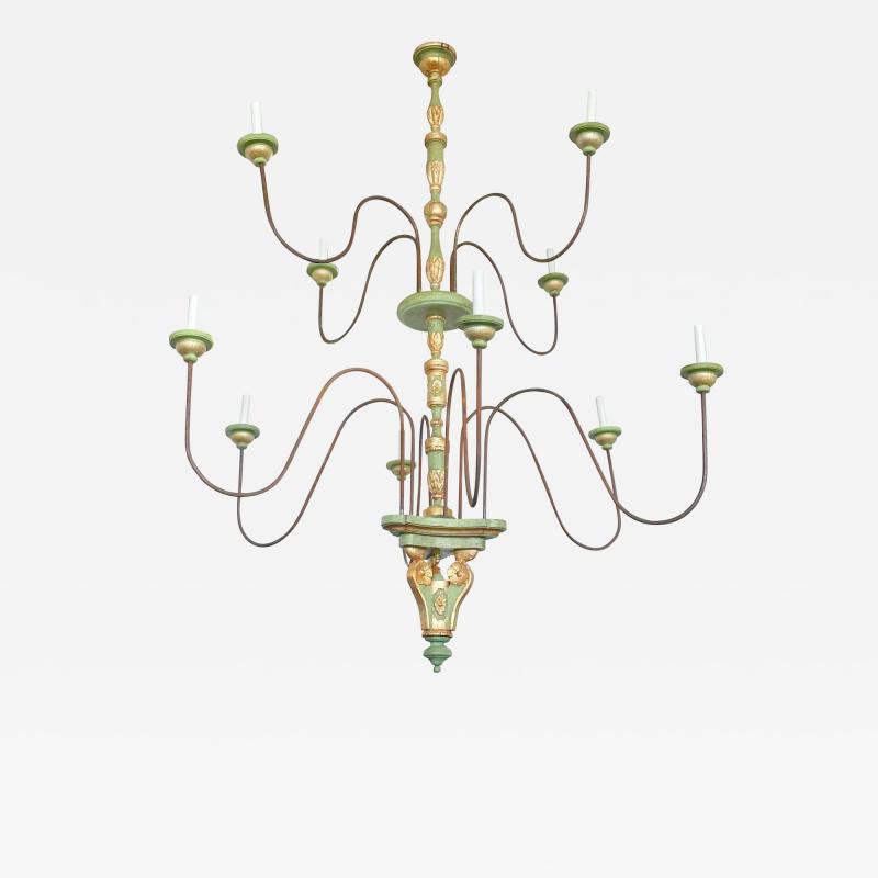 Tuscan Two Tier Painted Chandelier