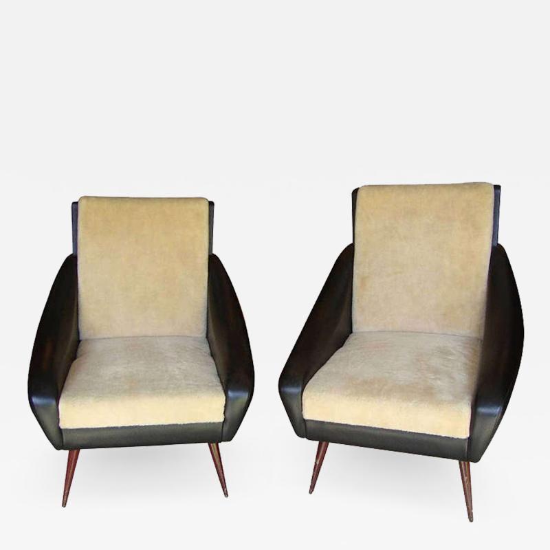 Two 1950s Italian armchairs
