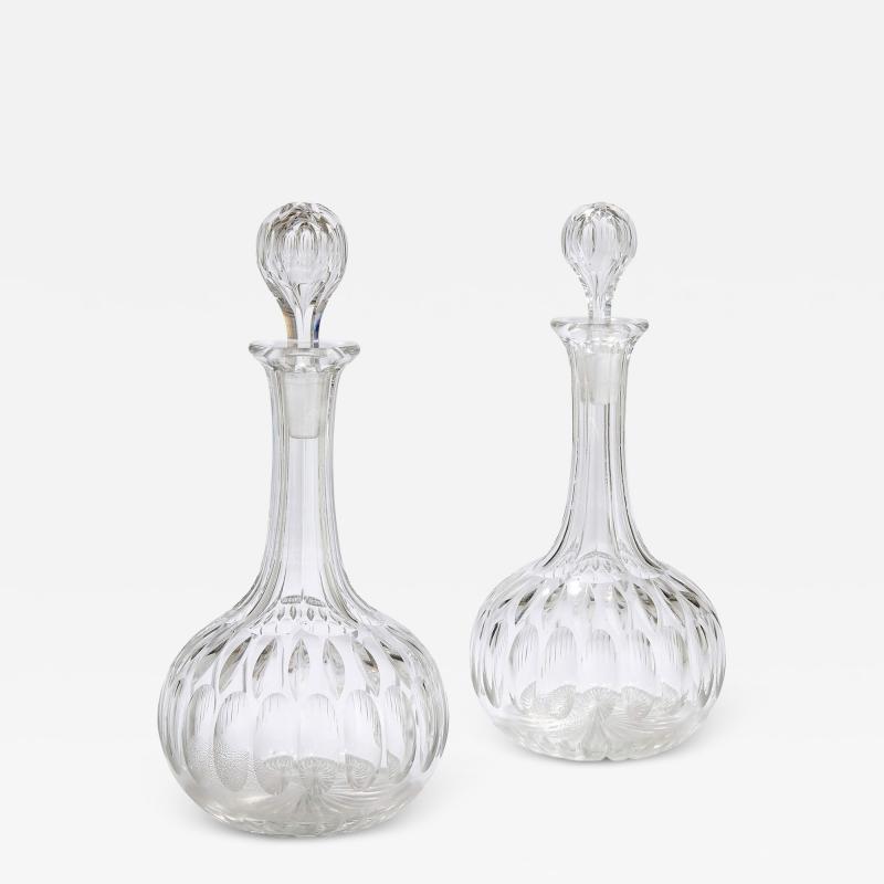 Two 20th century English glass decanters