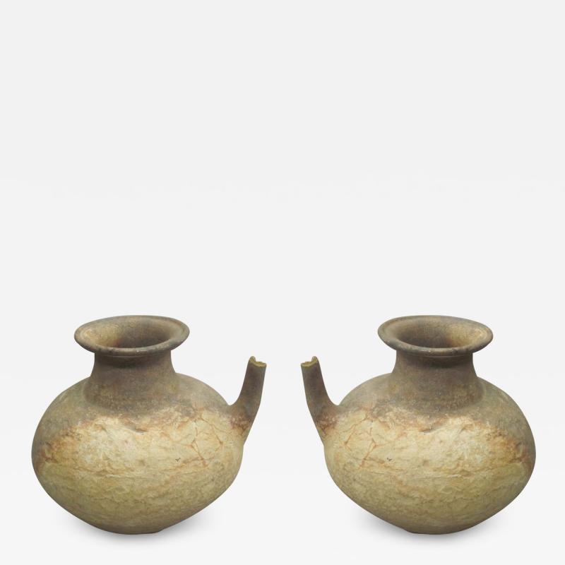 Two Ancient Khmer Tribal Urns Amphoras